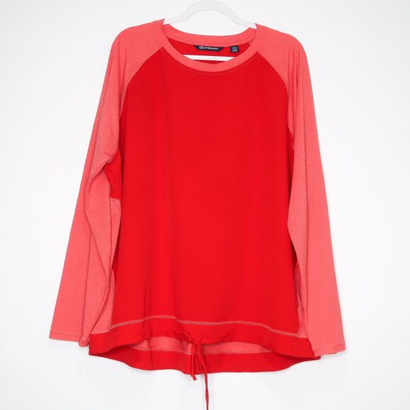Cutter & Buck Womens‎ Top Red Size XXXL Long Sleeve Response Tie Waist Crew Neck - Picture 1 of 6